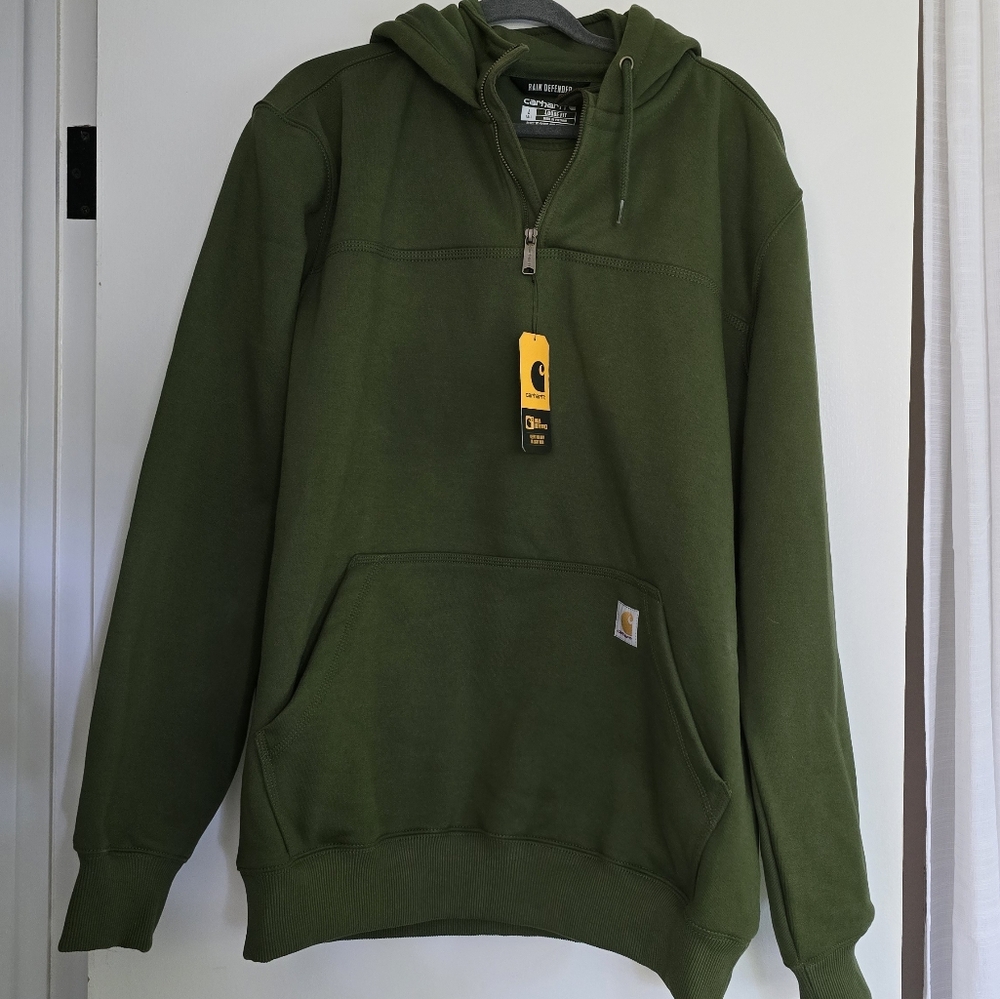 Carhartt Men's Olive Zip-Up Sweater